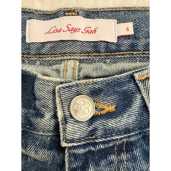 Lisa Says Gah Jeans Womens 6 Blue High Rise Straight Leg Denim Made California - Picture 4 of 9